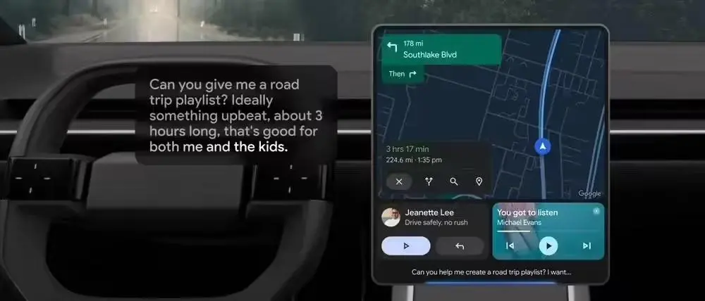 谷歌為其車聯系統 Android Auto 集成 Gemini AI,為駕駛員帶來更智能、更安全的車載交互體驗